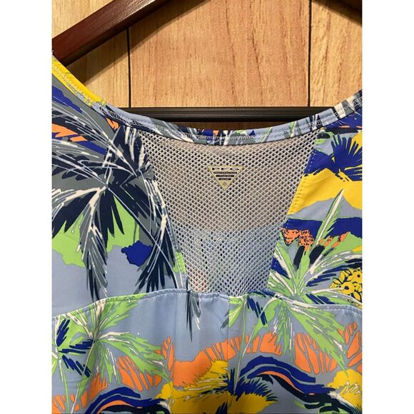 Columbia XL Midway Outlet Bay Dress PFG blue yellow green tropical - Picture 6 of 8